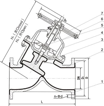 G45J直流襯膠隔膜閥山菱牌